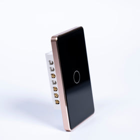 OSH 1 Gang Smart Light Switch black face gold frame side view
