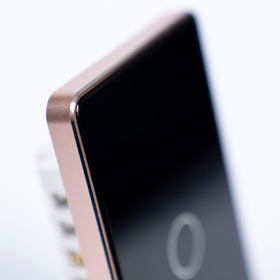 OSH 1 Gang Smart Light Switch black face gold frame detail view