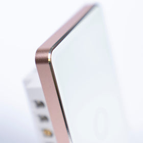 OSH 1 Gang Smart Light Switch white face gold frame detail view