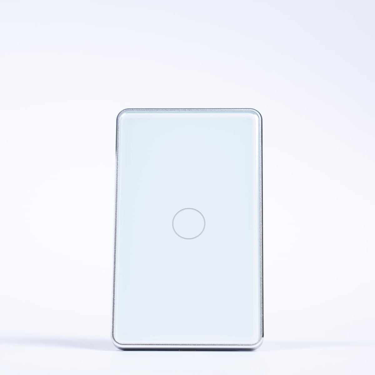 OSH 1 Gang Smart Light Switch white face silver frame front view