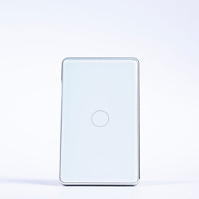 OSH 1 Gang Smart Light Switch white face silver frame front view