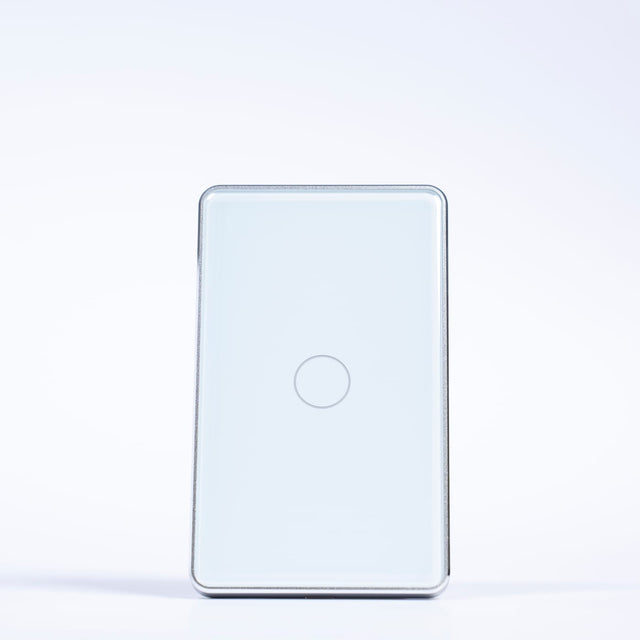 OSH 1 Gang Smart Light Switch white face silver frame front view