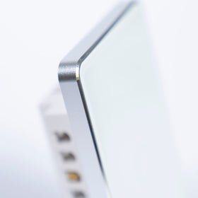 OSH 1 Gang Smart Light Switch white face silver frame detail view