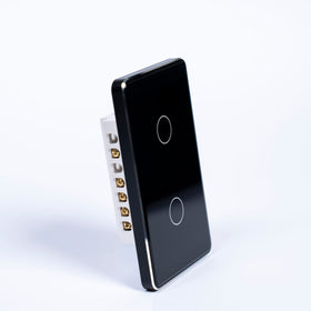 OSH 2 Gang Smart Light Switch black face black frame side view