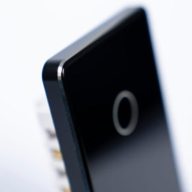 OSH 2 Gang Smart Light Switch black face black frame detail view
