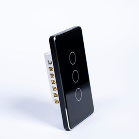 OSH 3 Gang Smart Light Switch black face black frame side view