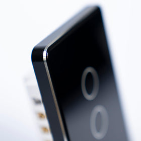 OSH 3 Gang Smart Light Switch black face black frame detail view