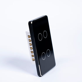 OSH 4 Gang Smart Light Switch black face black frame side view