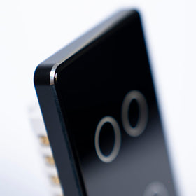 OSH 4 Gang Smart Light Switch black face black frame detail view